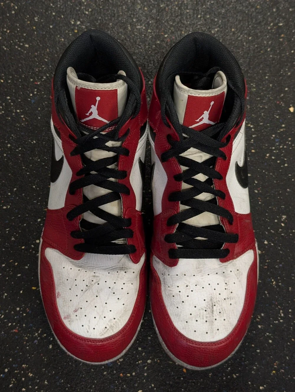 Nike Jordan 1 Football Cleats Mid TD Chicago Red Black White FJ6805-106 Mens